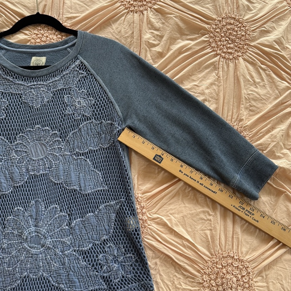Lucky Brand Lucky Lotus Floral French Terry Top - Picture 11 of 15